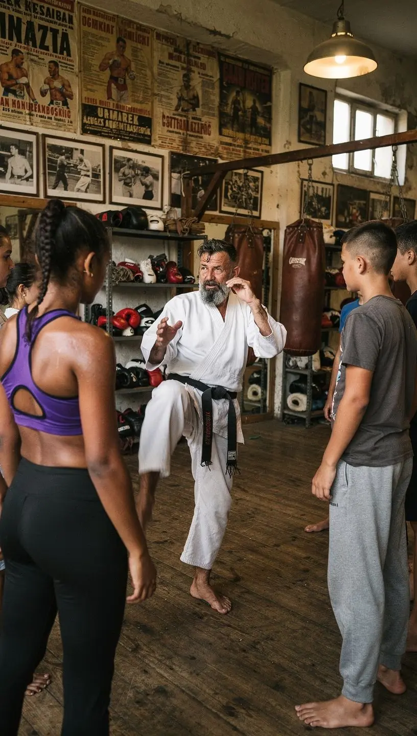 Grappling technikát bemutató sportolók, akik a földön küzdenek.